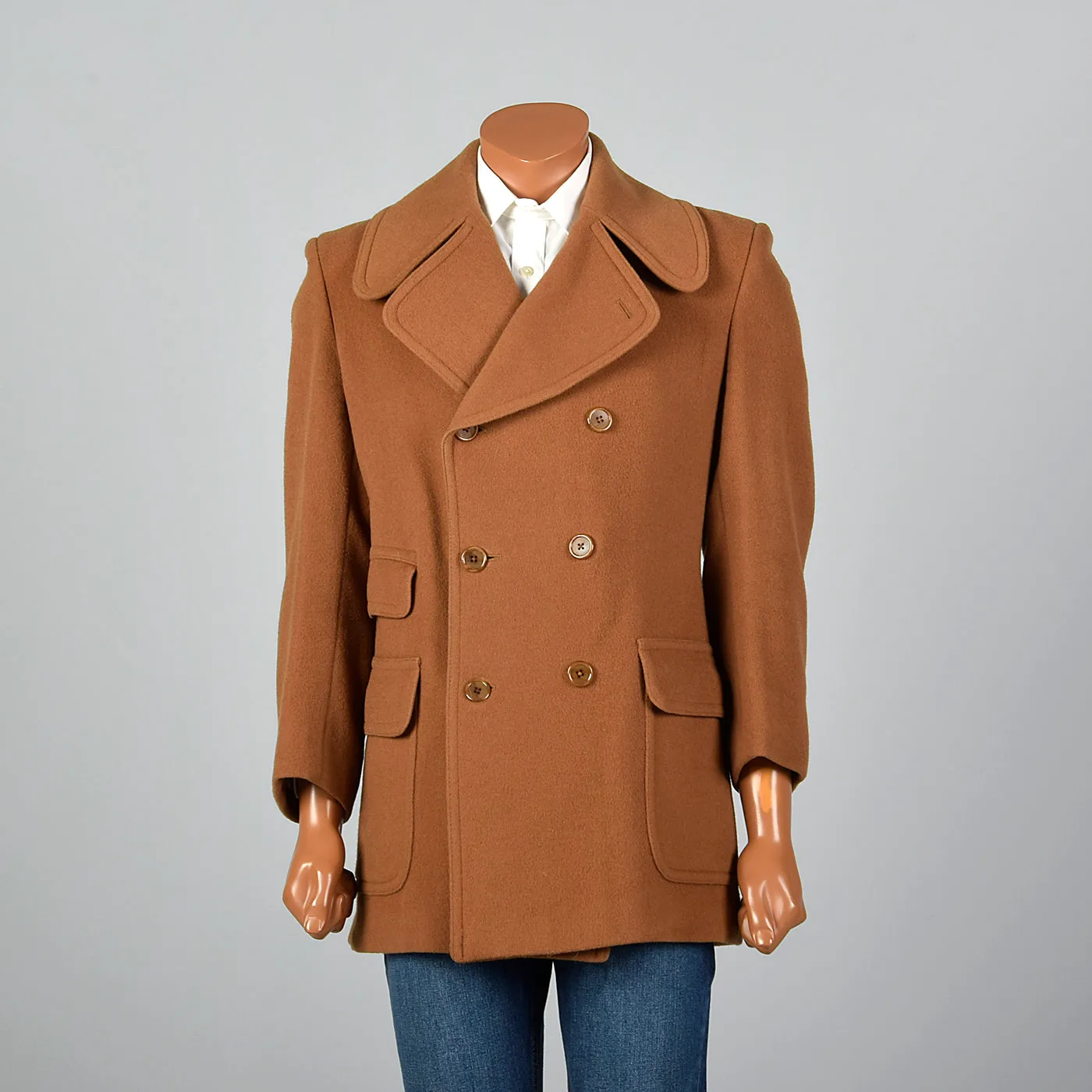 1970s Brown Camel Hair and Wool Coat