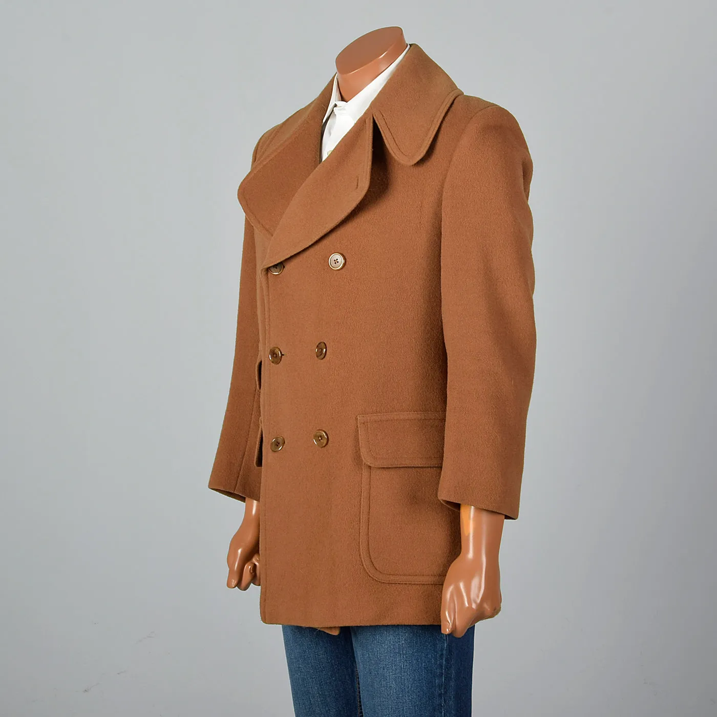 1970s Brown Camel Hair and Wool Coat