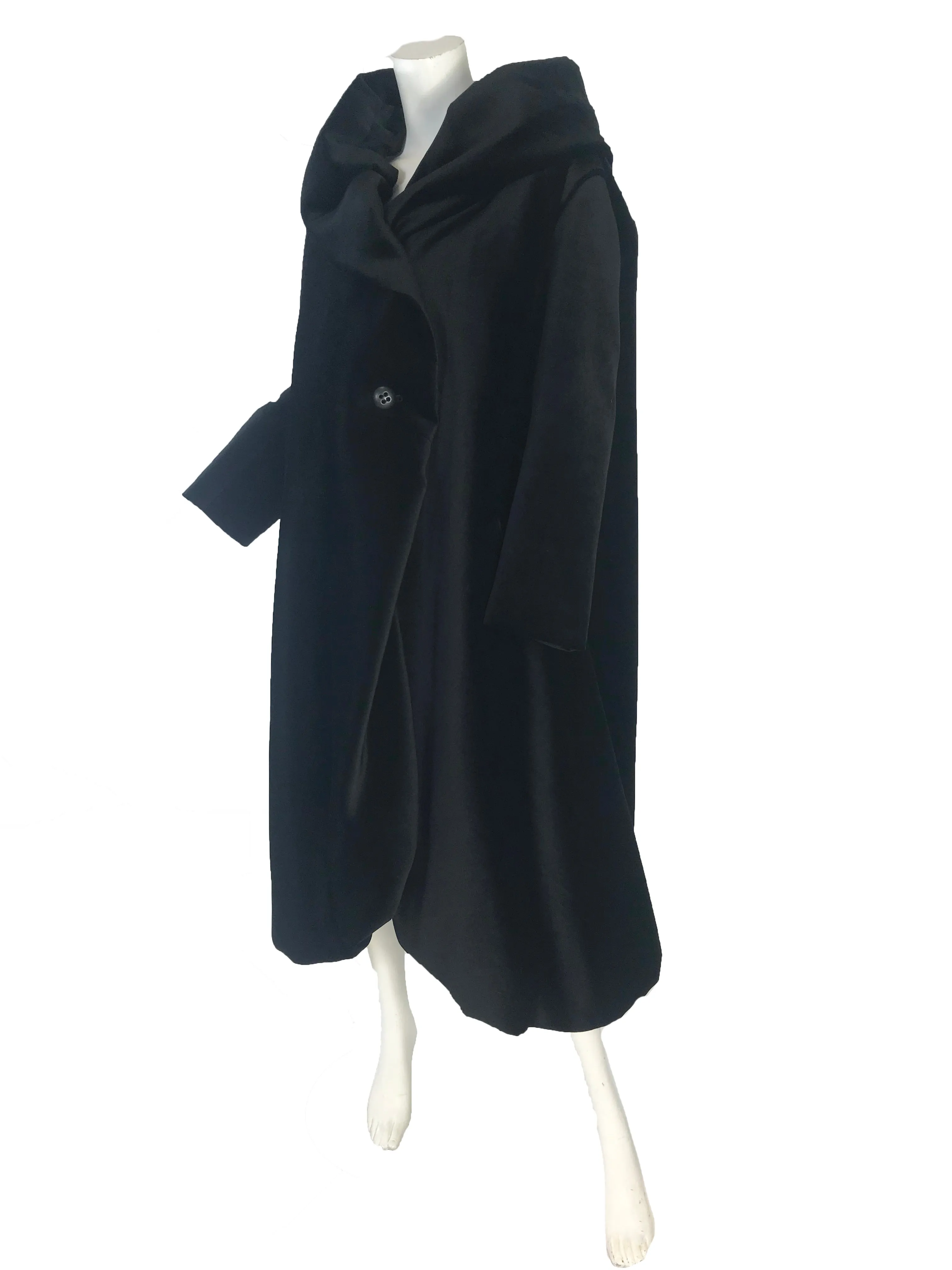 1990s ISSEY MIYAKE Velvet Cocoon Coat