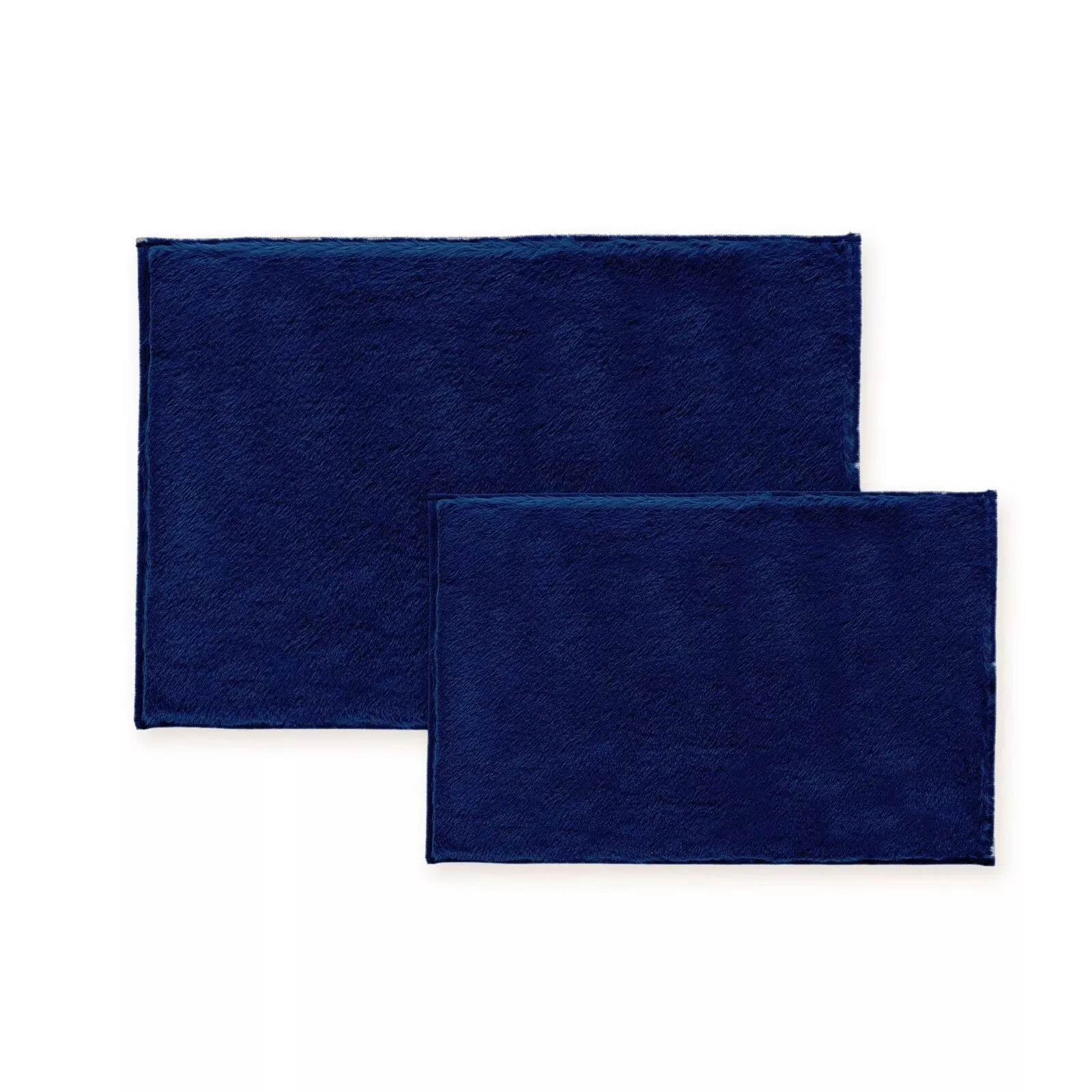 2-Piece Set: Bibb Home 2 Piece Faux Fur Plush Bath Mat Set