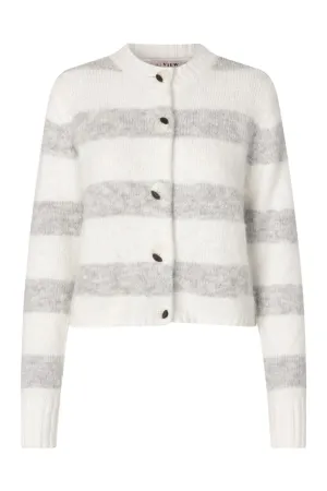 A-View - Angie Knit Cardigan - 284 Grey/White