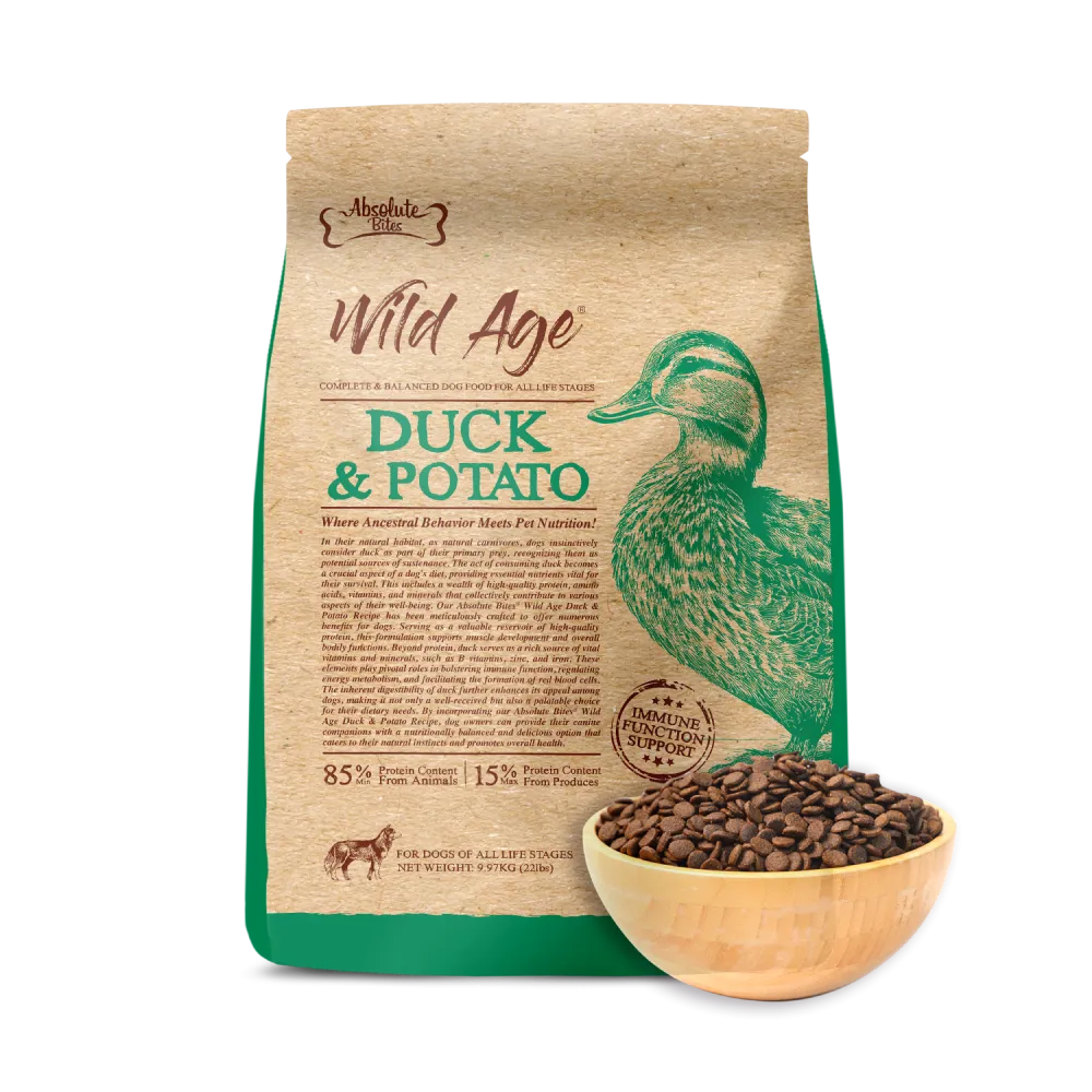 Absolute Bites Wild Age Dog Duck & Potato Complete & Balanced For All Life Stages 22lbs