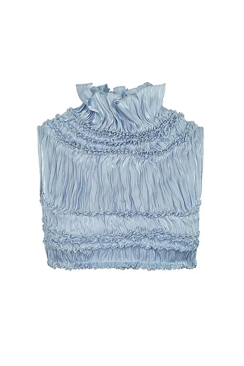 ADRIANA BLUE DRAPY SQUARE SHIBORI TOP