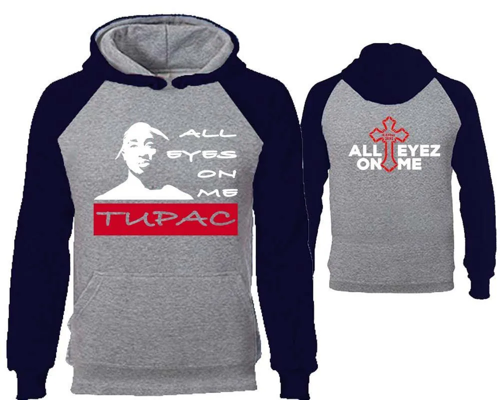 All Eyes On Me Raglan Hoodie with Extendend Back Design, Rap, Hip-Hop R&B Inspired Hoodie