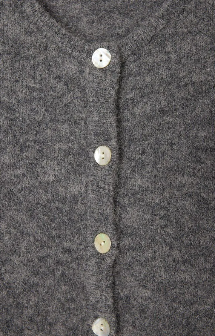 American Vintage Vitow Button Cardigan in Grey