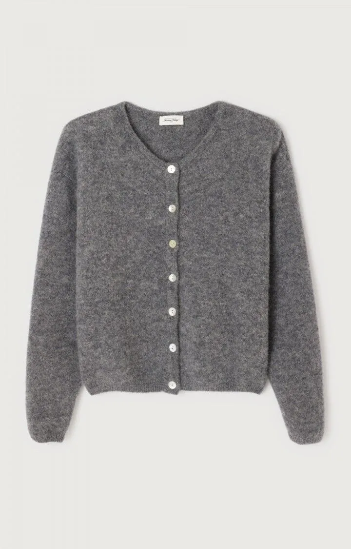 American Vintage Vitow Button Cardigan in Grey