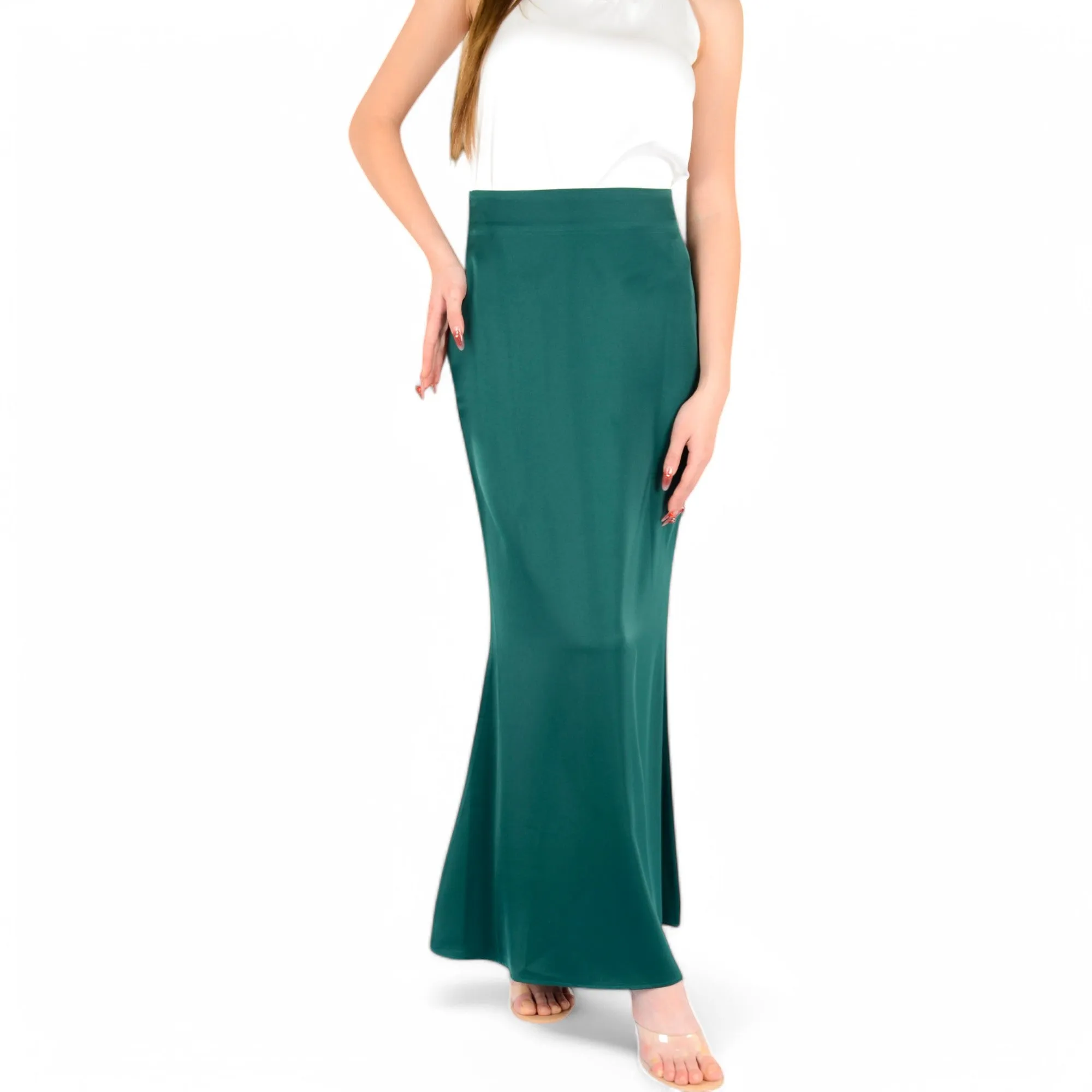 Anna-Kaci Women's Satin Maxi Skirt With High Waist And Flowing A-Line Design