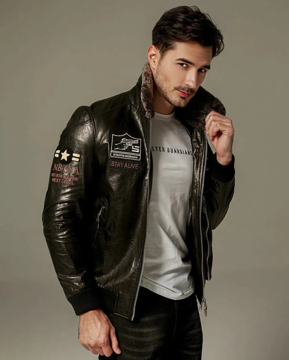 Appliqued Vegetable Goatskin Moto Jacket | Men Leather Jacket by The Jacket Seller