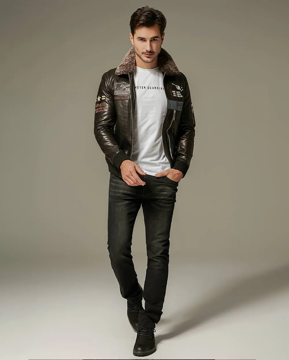 Appliqued Vegetable Goatskin Moto Jacket | Men Leather Jacket by The Jacket Seller