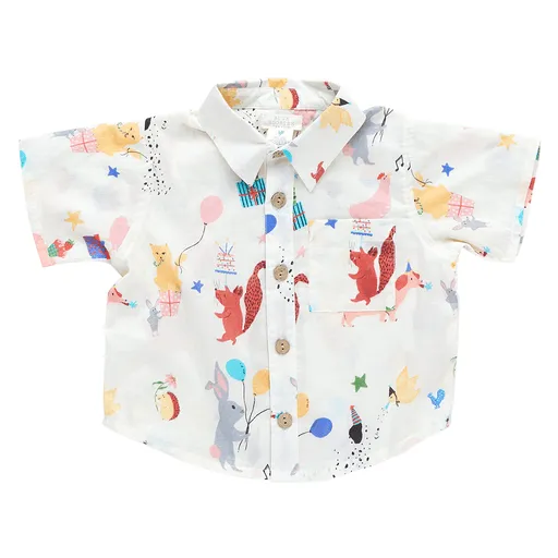 Baby Boys Collar Shirt | Jack - Birthday Buddies | Pink Chicken