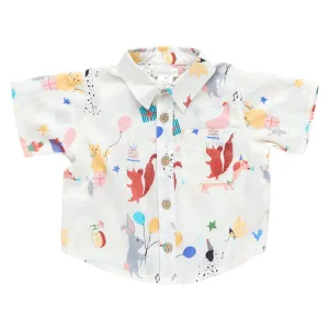 Baby Boys Collar Shirt | Jack - Birthday Buddies | Pink Chicken