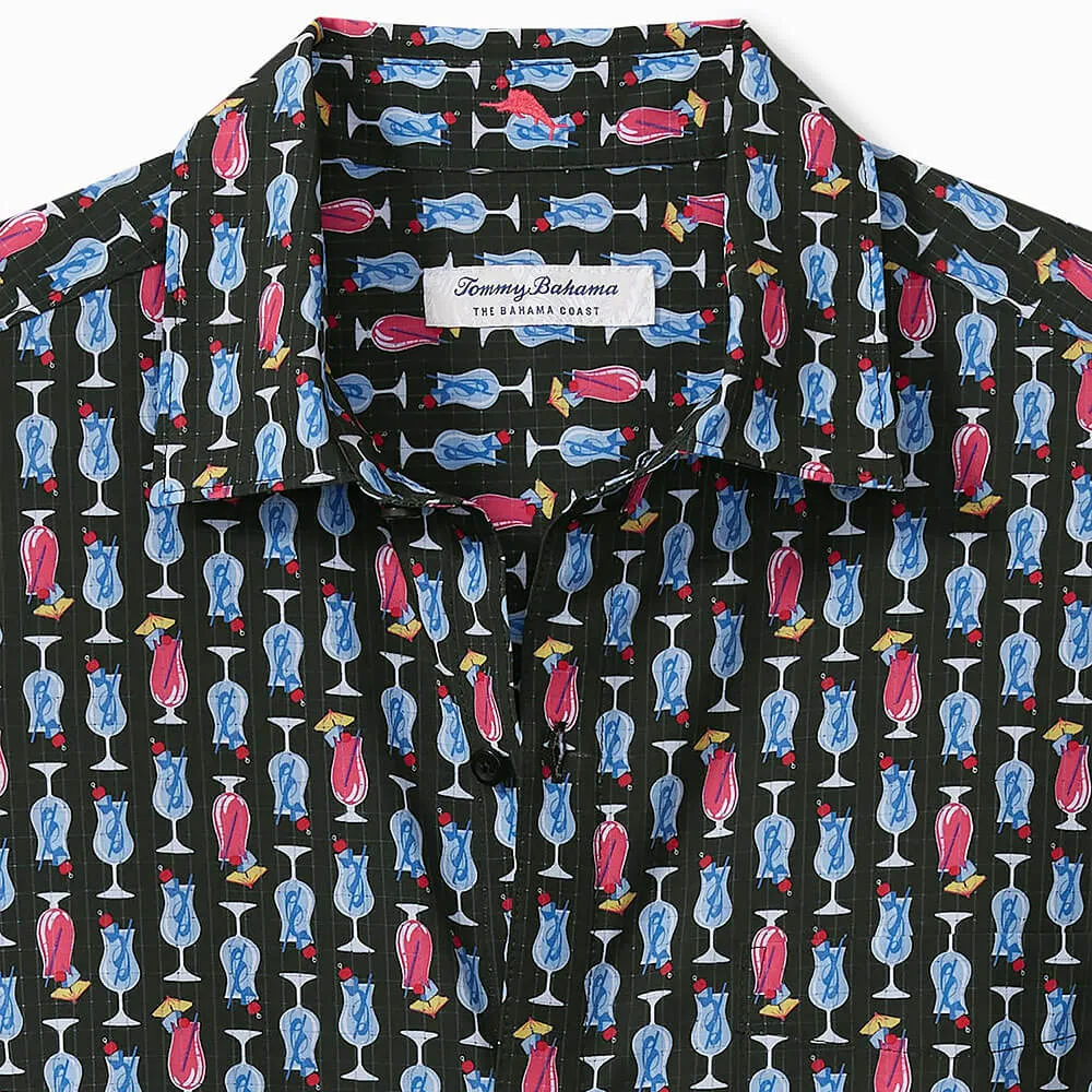 Bahama Coast Cocktail Time IslandZone® Camp Shirt in Black by Tommy Bahama