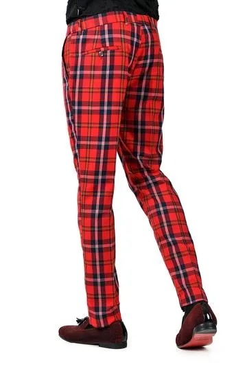 Barabas CP48 Fluoresce  Slim Fit Plaid Pants