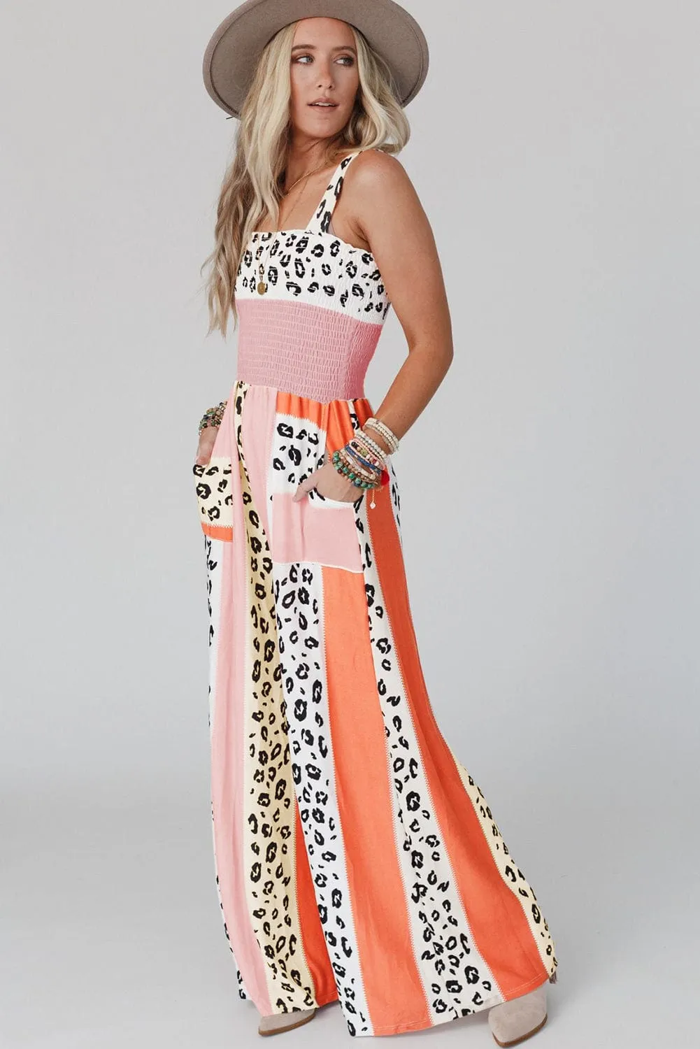 Beach Ready Leopard Print Jumpsuit