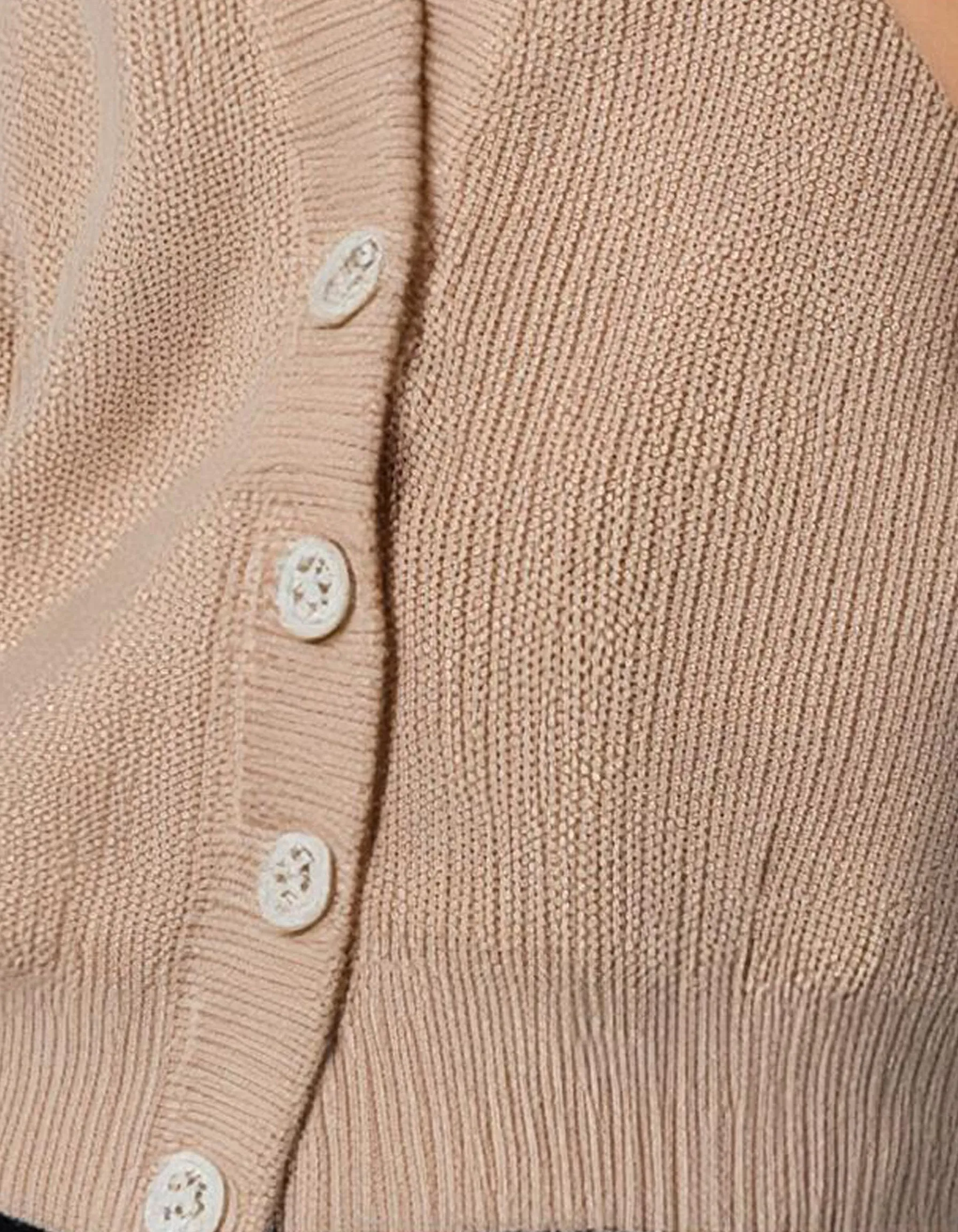 Beige Shawl Collar Cardigan