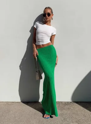 Belle Knit Maxi Skirt Apple Green