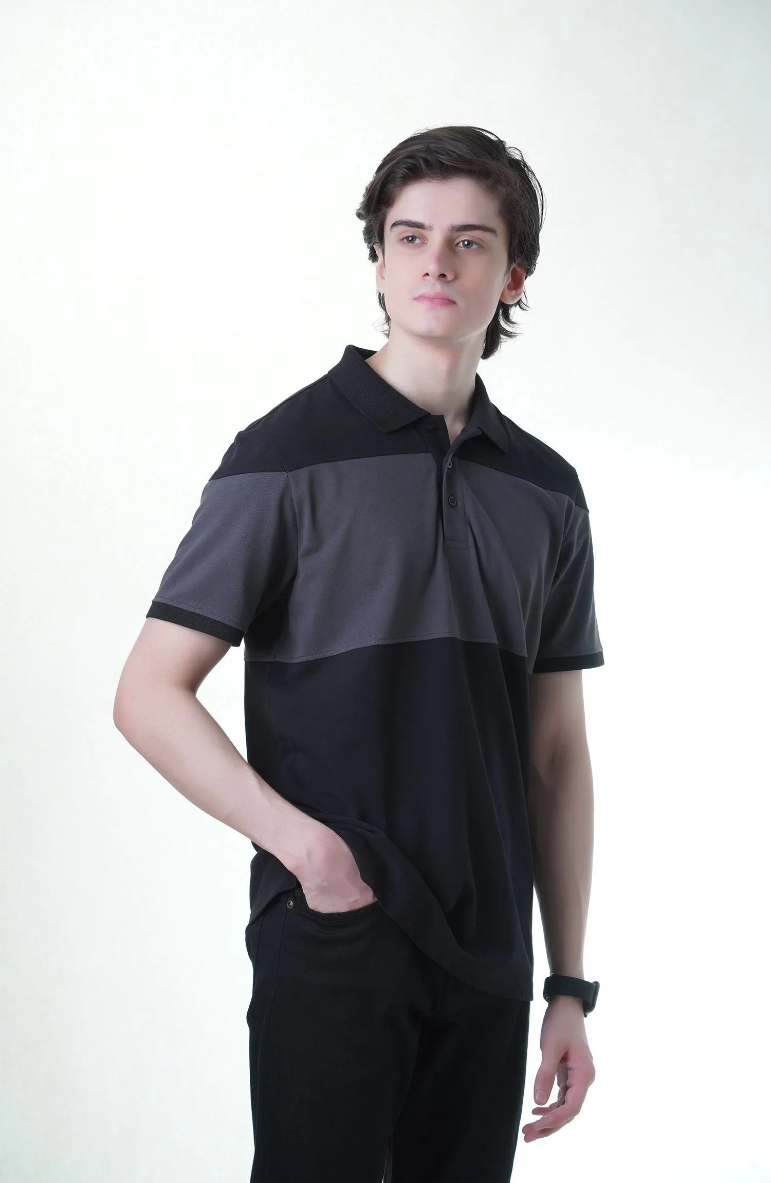 Black Lacoste Cross Polo Shirt