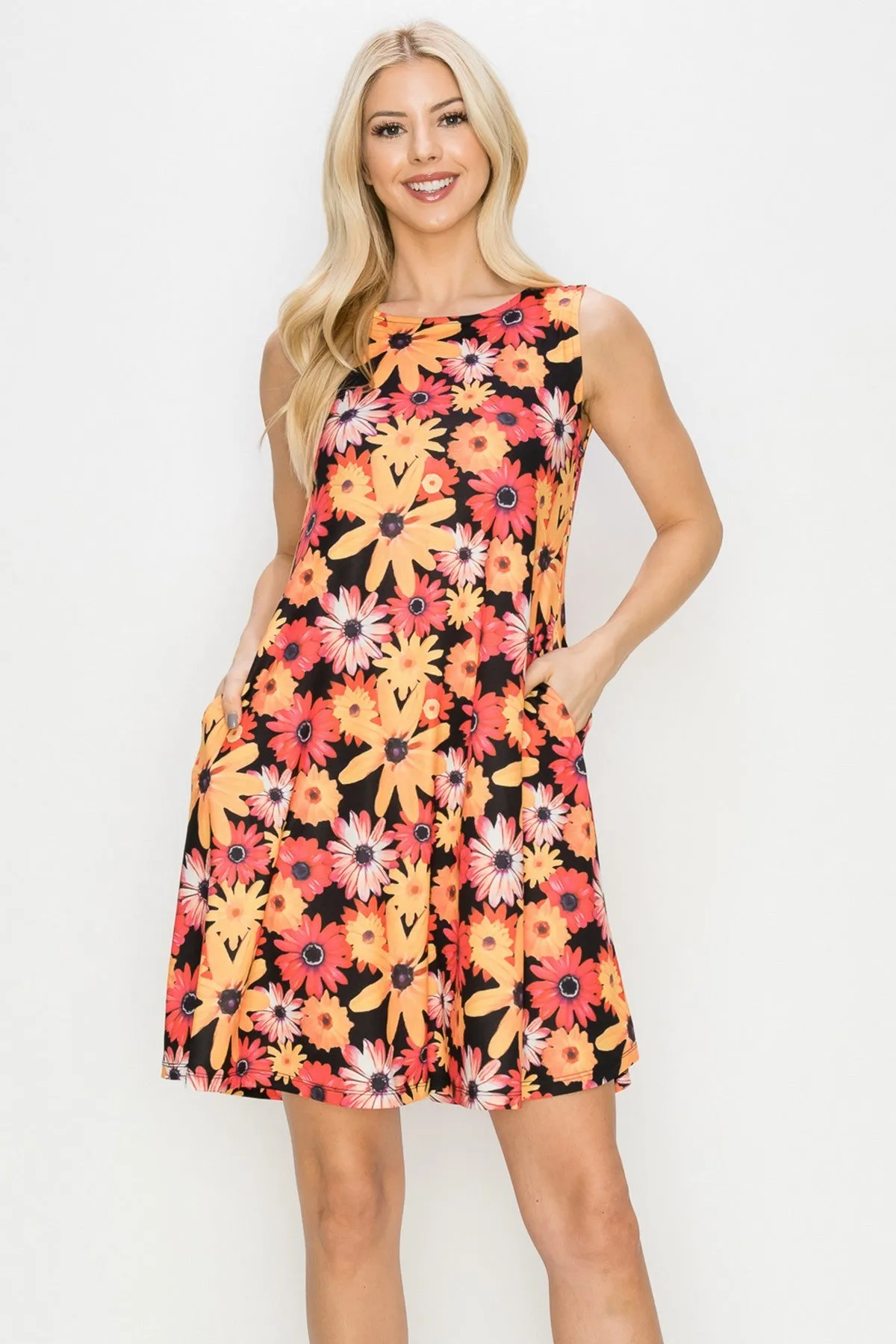 Blooming Flowers Printed A-line dress