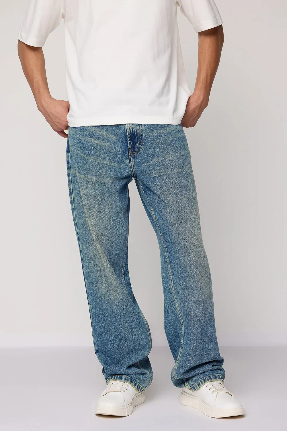 Blue Azure Men's Straight Cut Denim Jeans