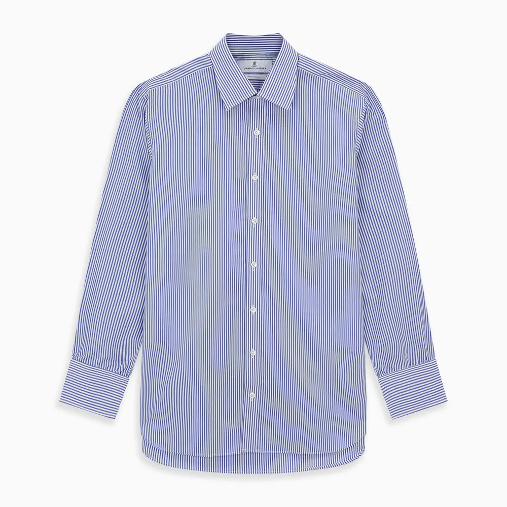 Blue Bengal Stripe Shirt with T&A Collar and 3-Button Cuffs