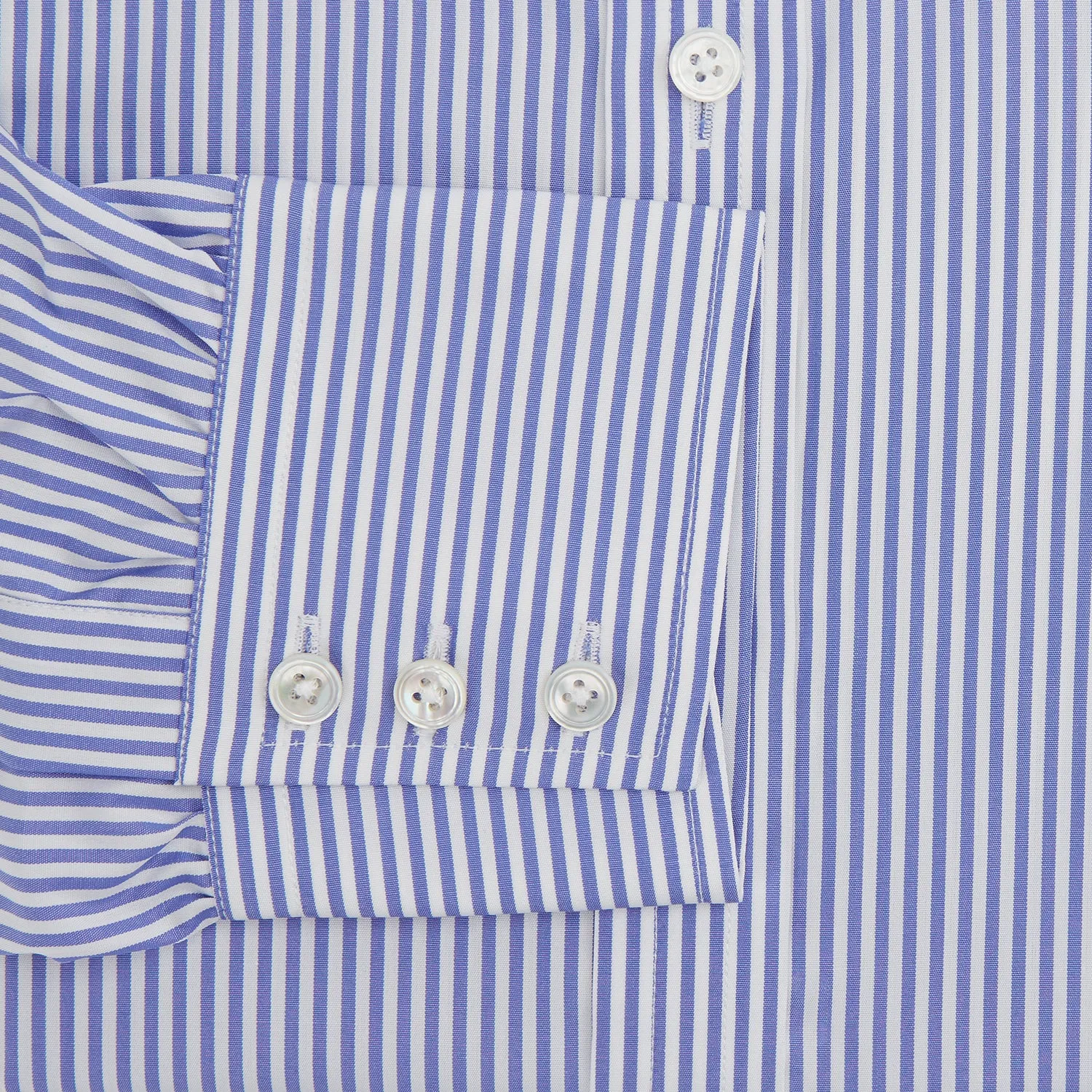 Blue Bengal Stripe Shirt with T&A Collar and 3-Button Cuffs