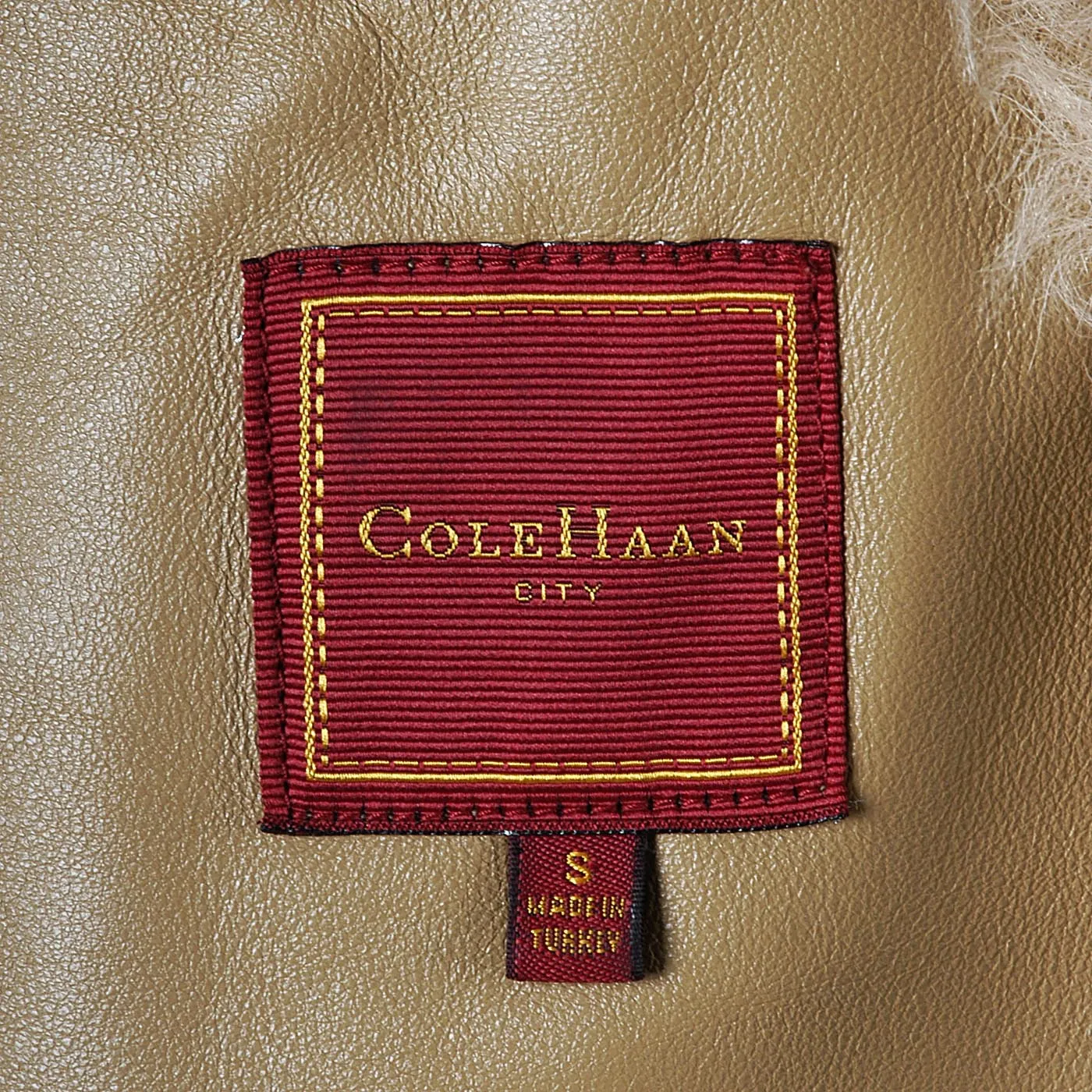 Bohemian Cole Haan Leather & Shearling Coat