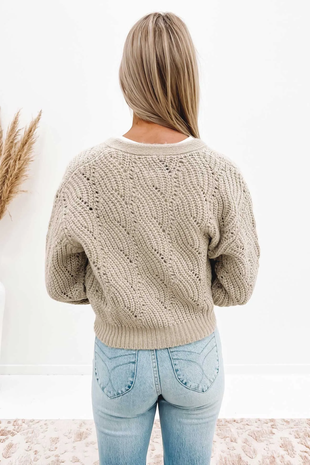 Bonnie Cable Knit Cardigan Cement