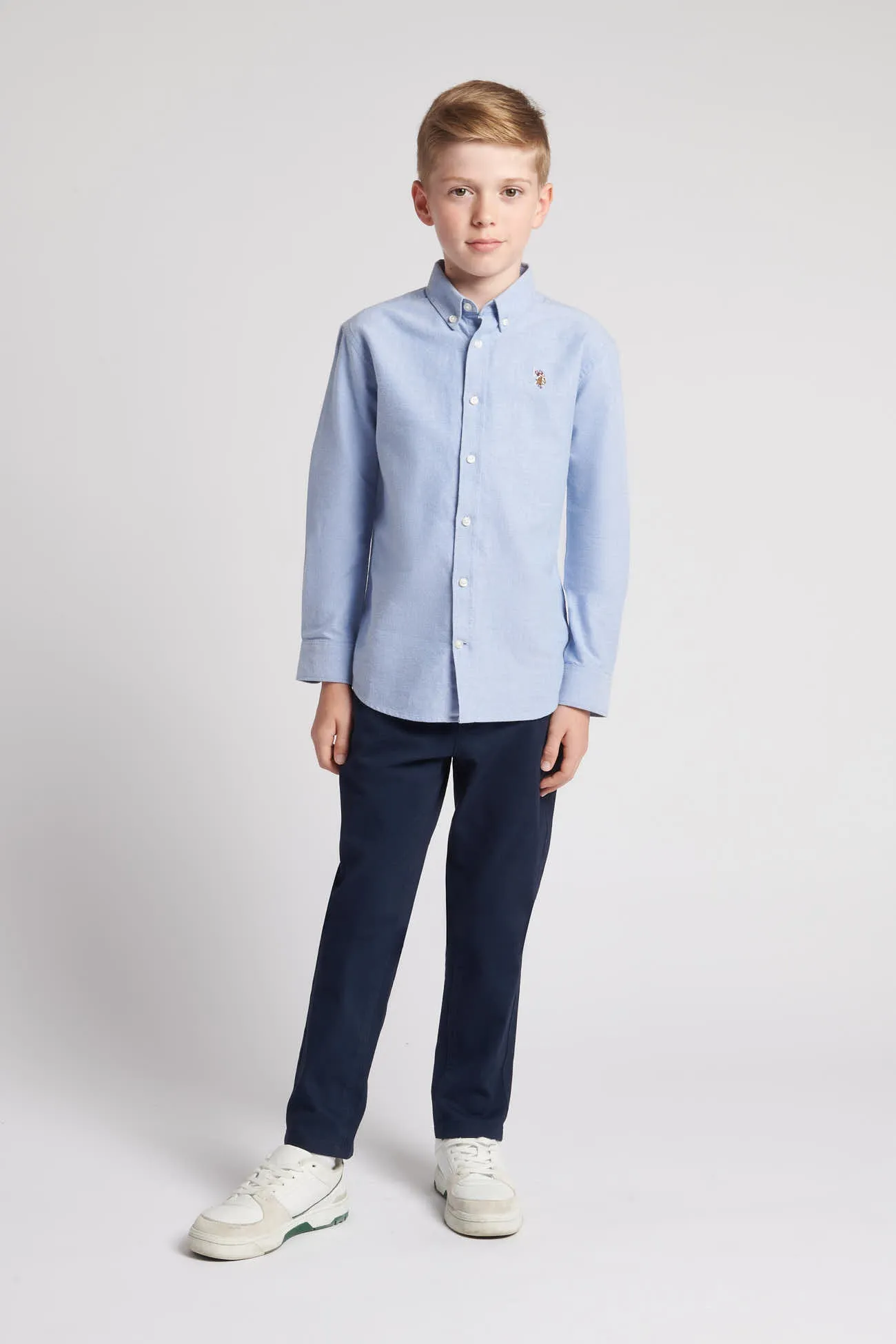 Boys Lifestyle Peached Oxford Shirt in Blue Yonder