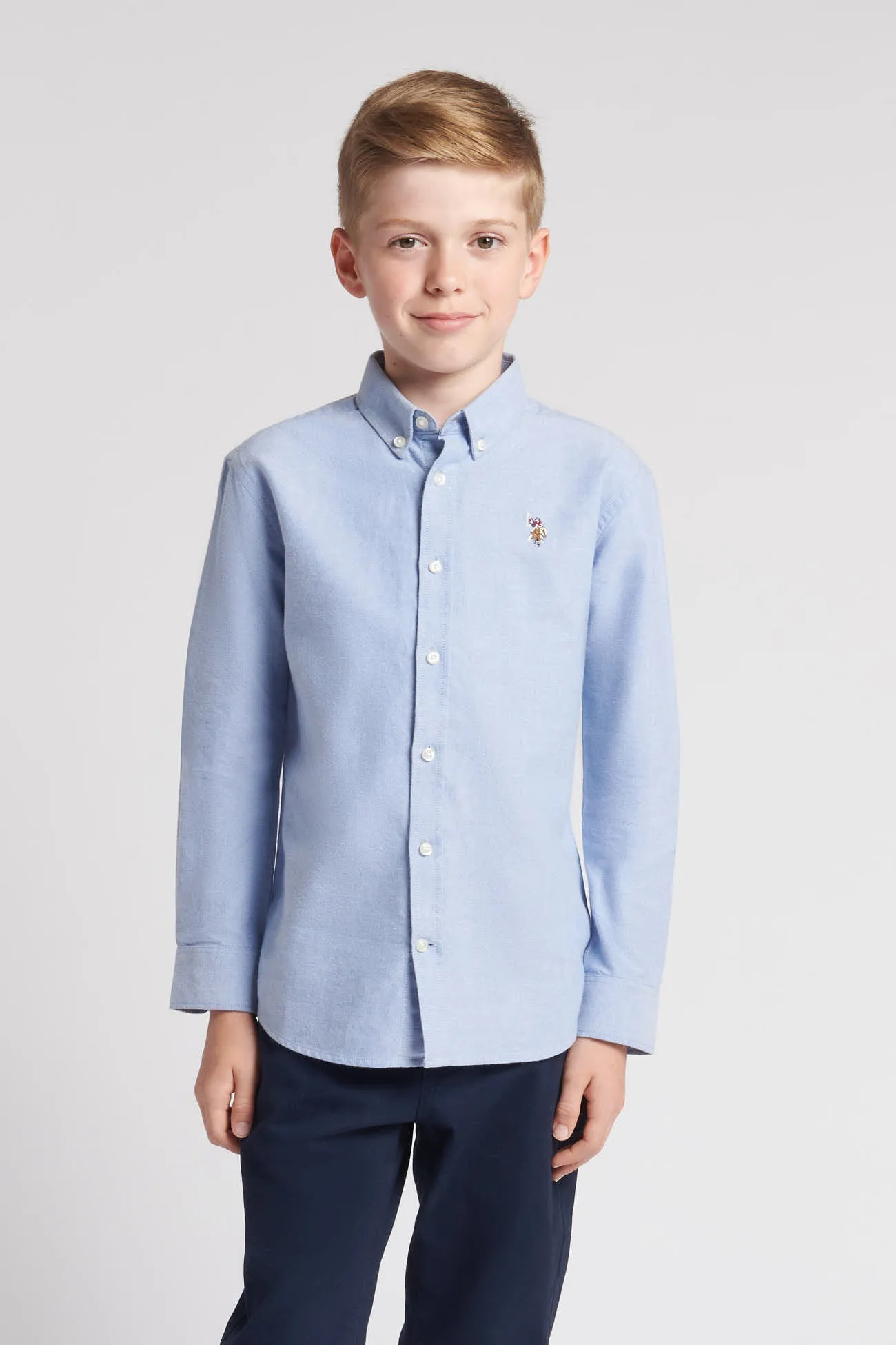 Boys Lifestyle Peached Oxford Shirt in Blue Yonder