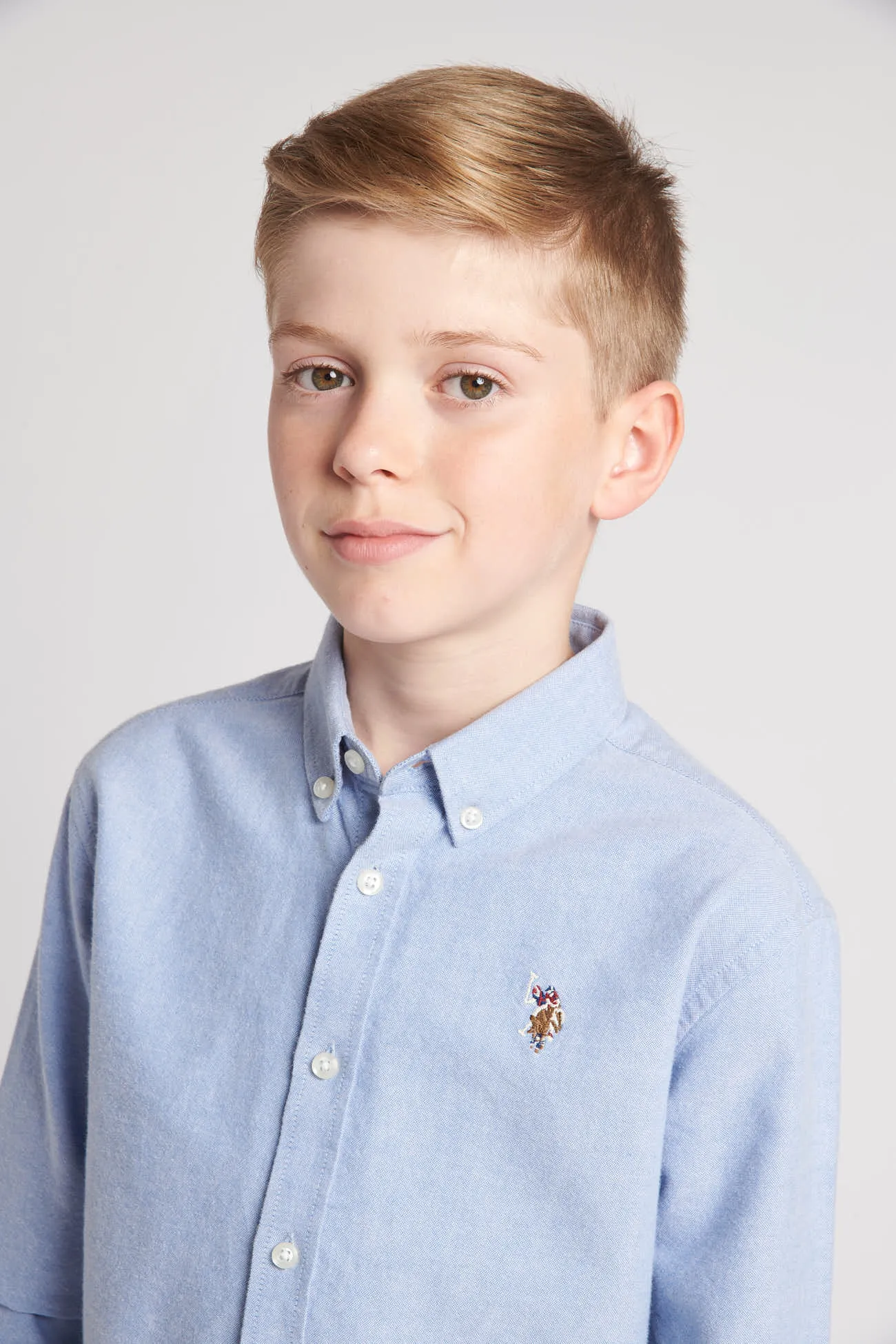 Boys Lifestyle Peached Oxford Shirt in Blue Yonder