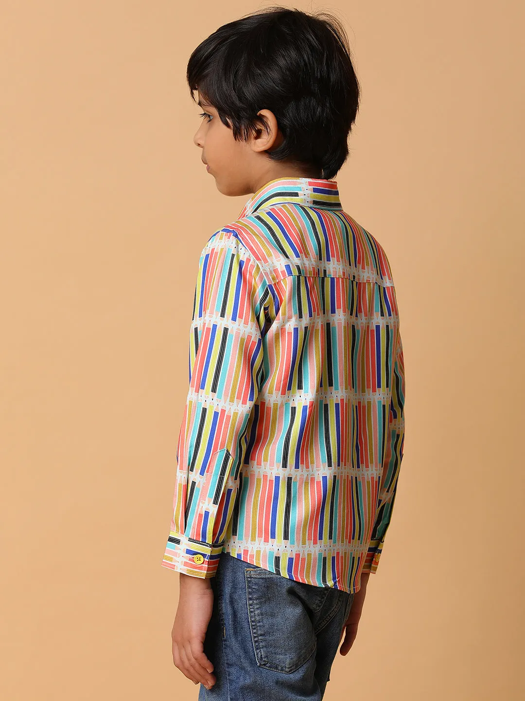 Boys Multi Color Printed Shirt