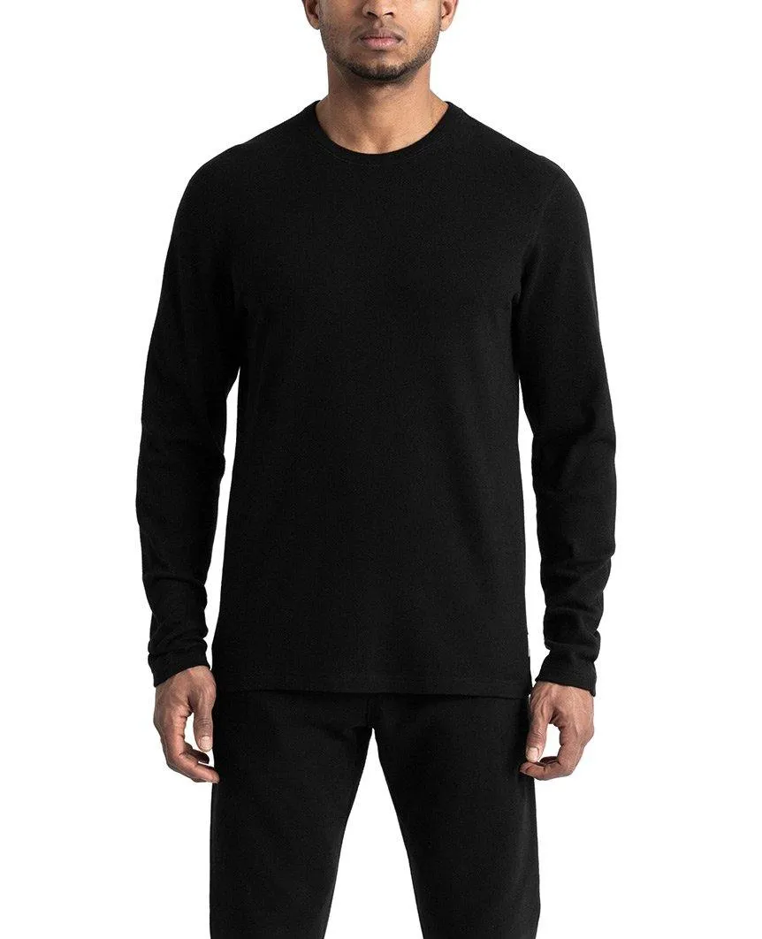 Brushed Interlock Long Sleeve Black