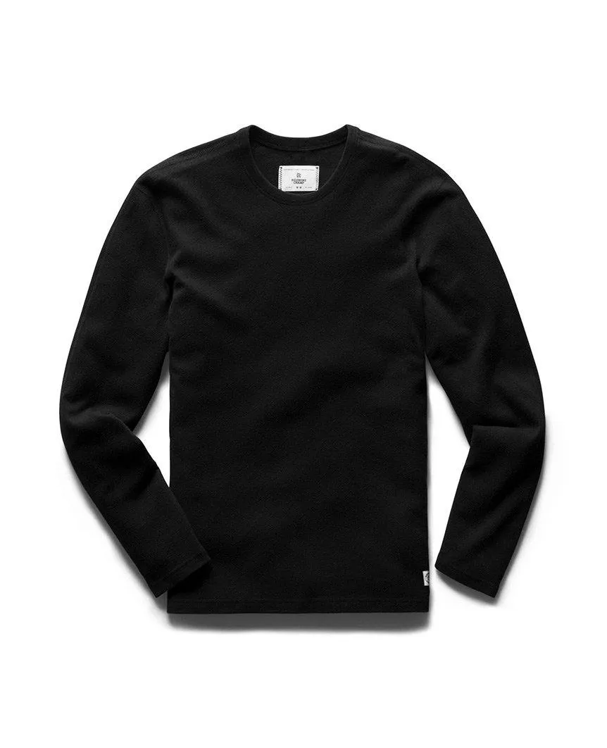 Brushed Interlock Long Sleeve Black