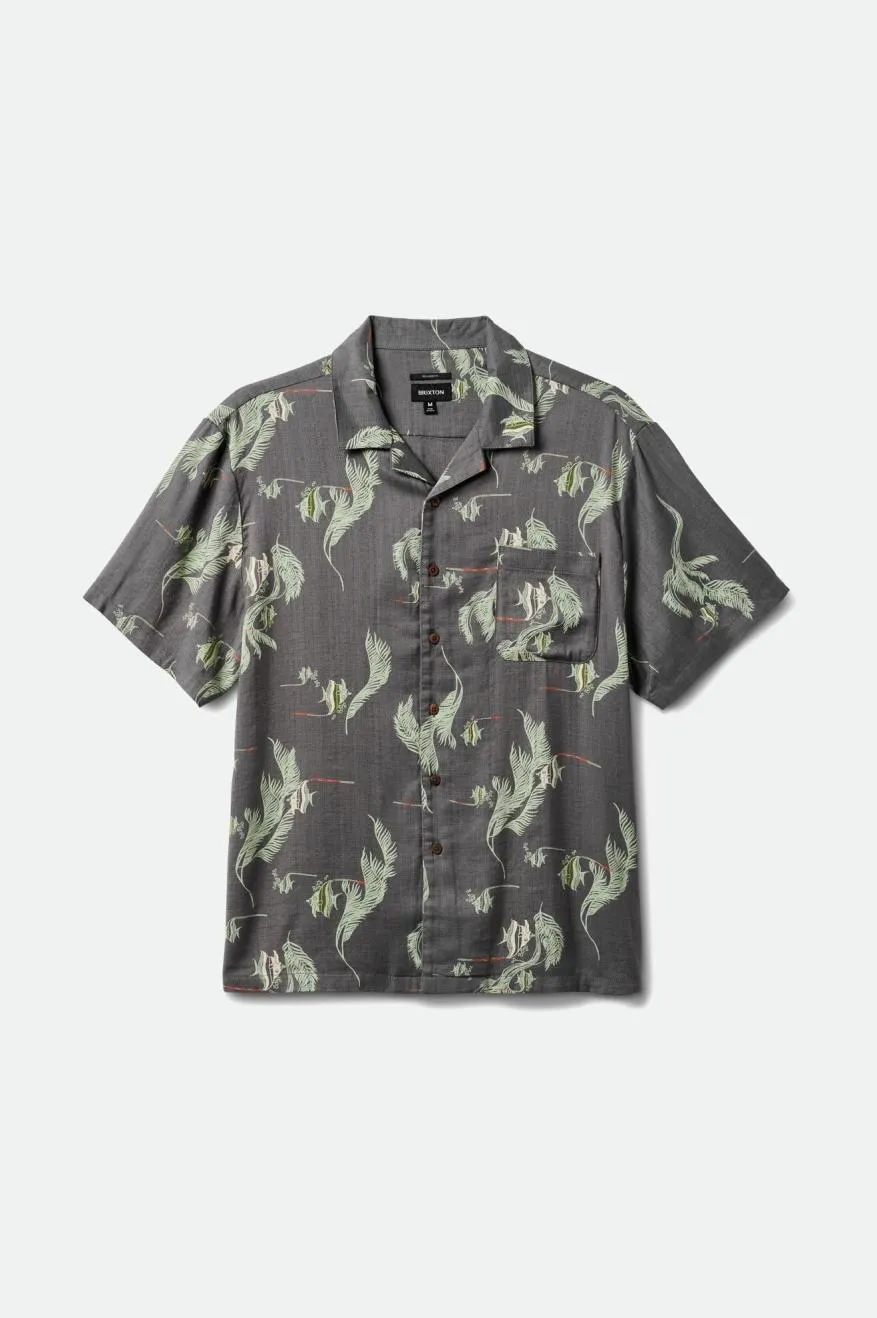 Bunker Slub S/S Woven Shirt - Washed Black/Sea Form/Coconut