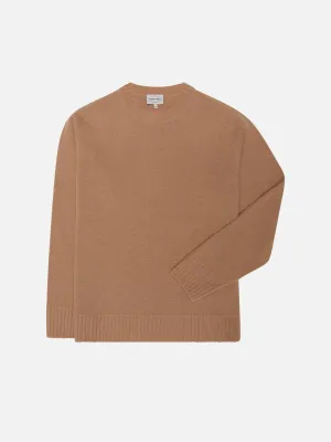 Camel Knitted Crewneck Sweater