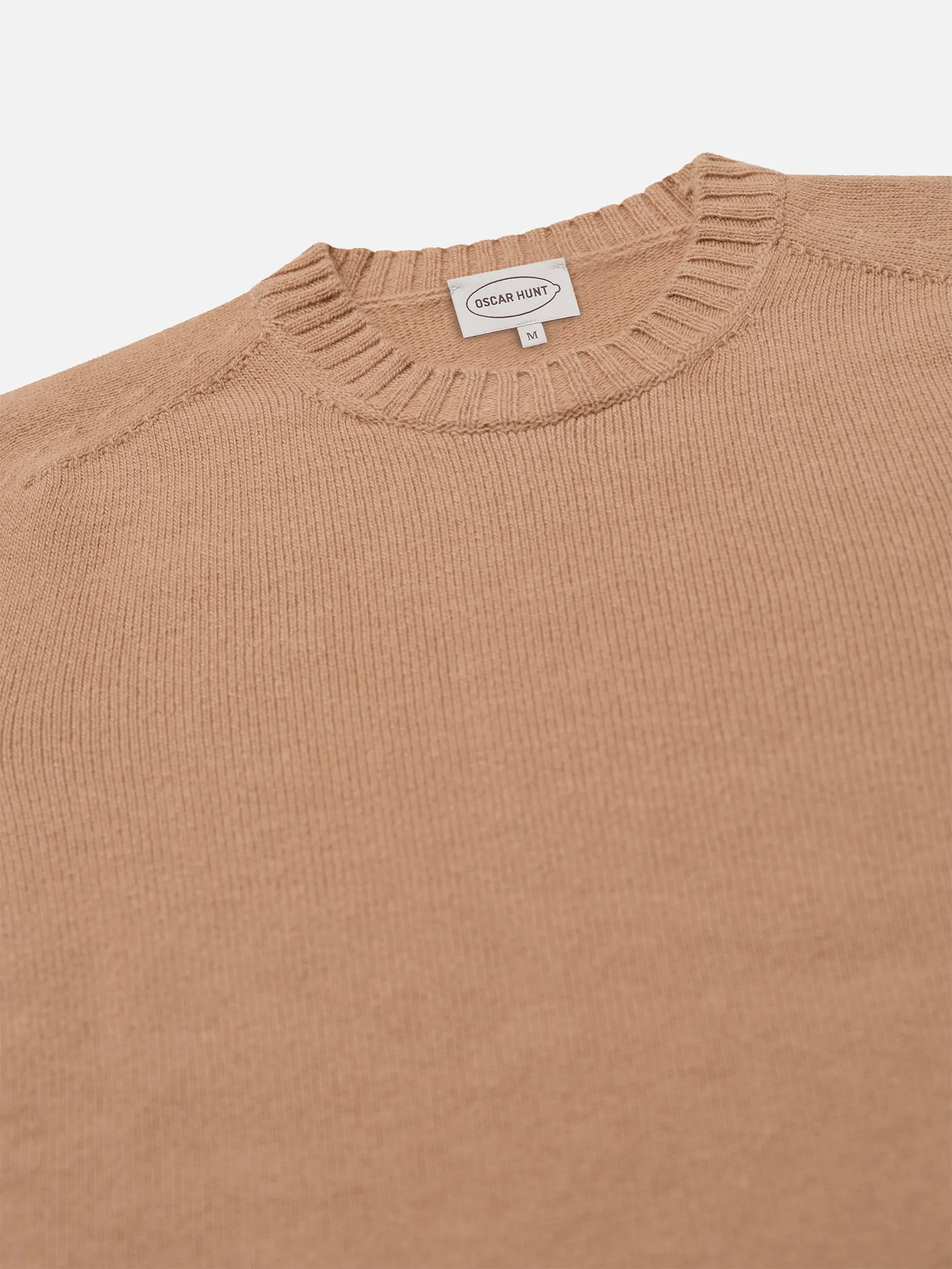 Camel Knitted Crewneck Sweater