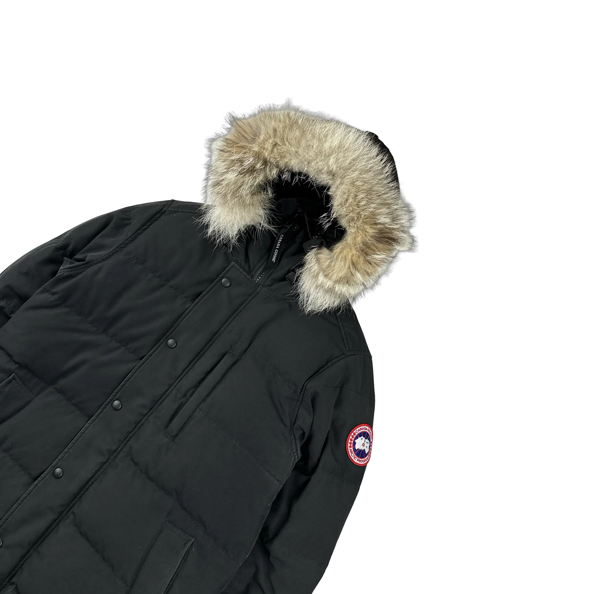 Canada Goose Black Premium Down Carson Coyote Fur Parka Jacket - Medium