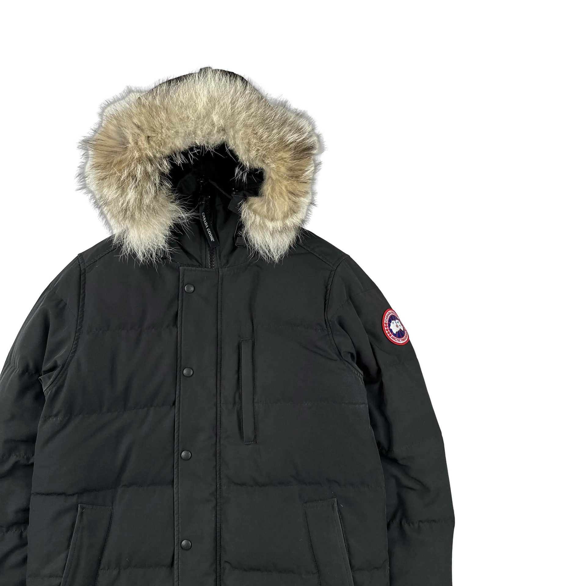 Canada Goose Black Premium Down Carson Coyote Fur Parka Jacket - Medium