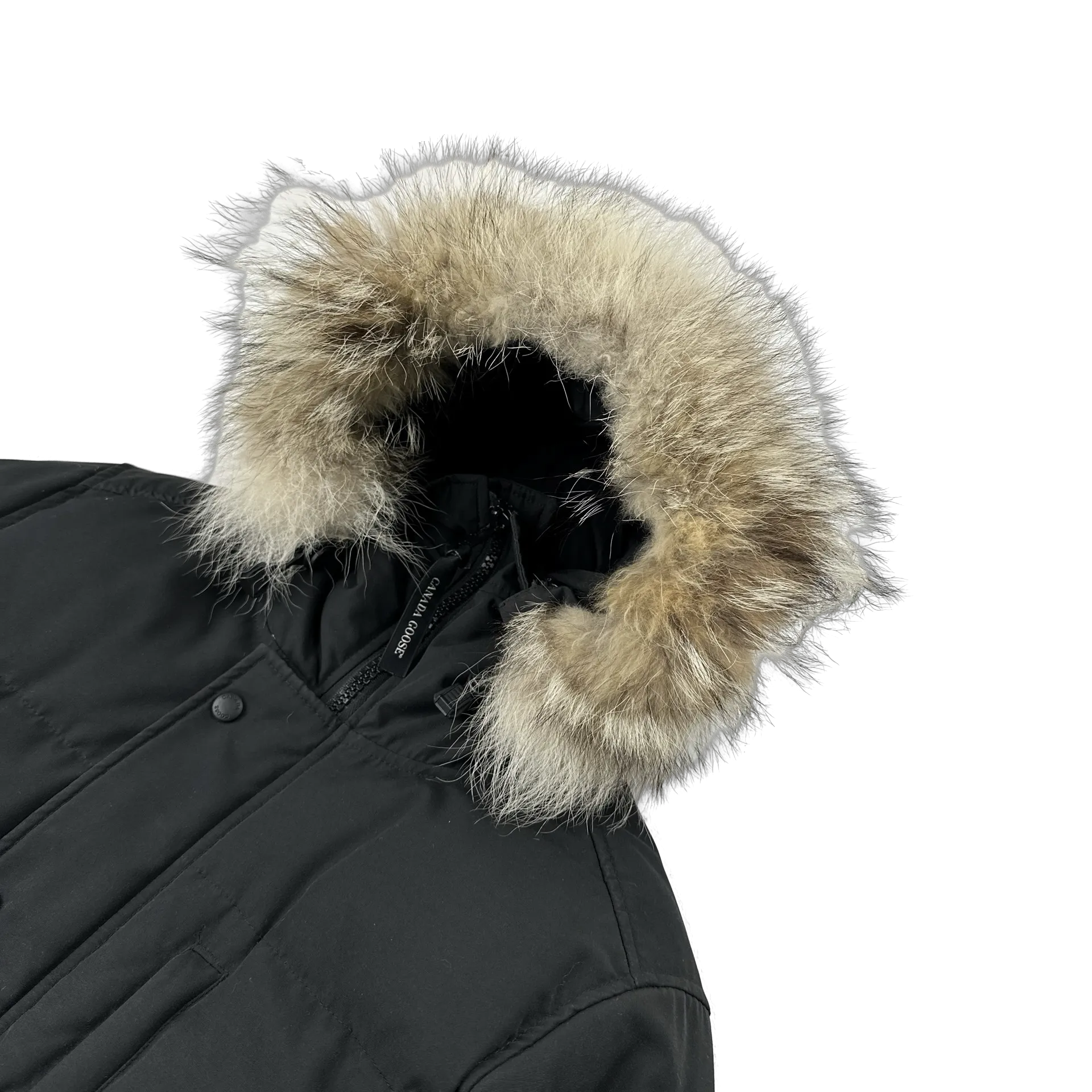 Canada Goose Black Premium Down Carson Coyote Fur Parka Jacket - Medium