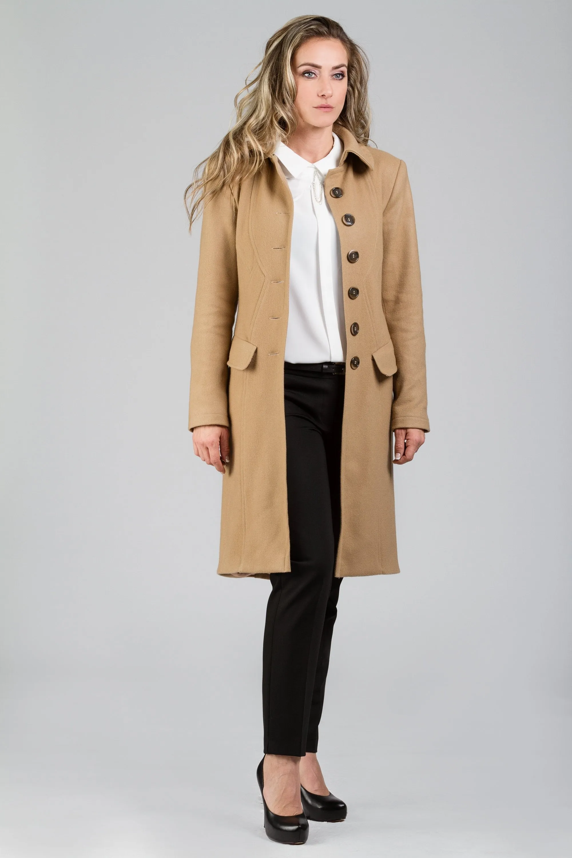 Cashmere Wool Midi Coat