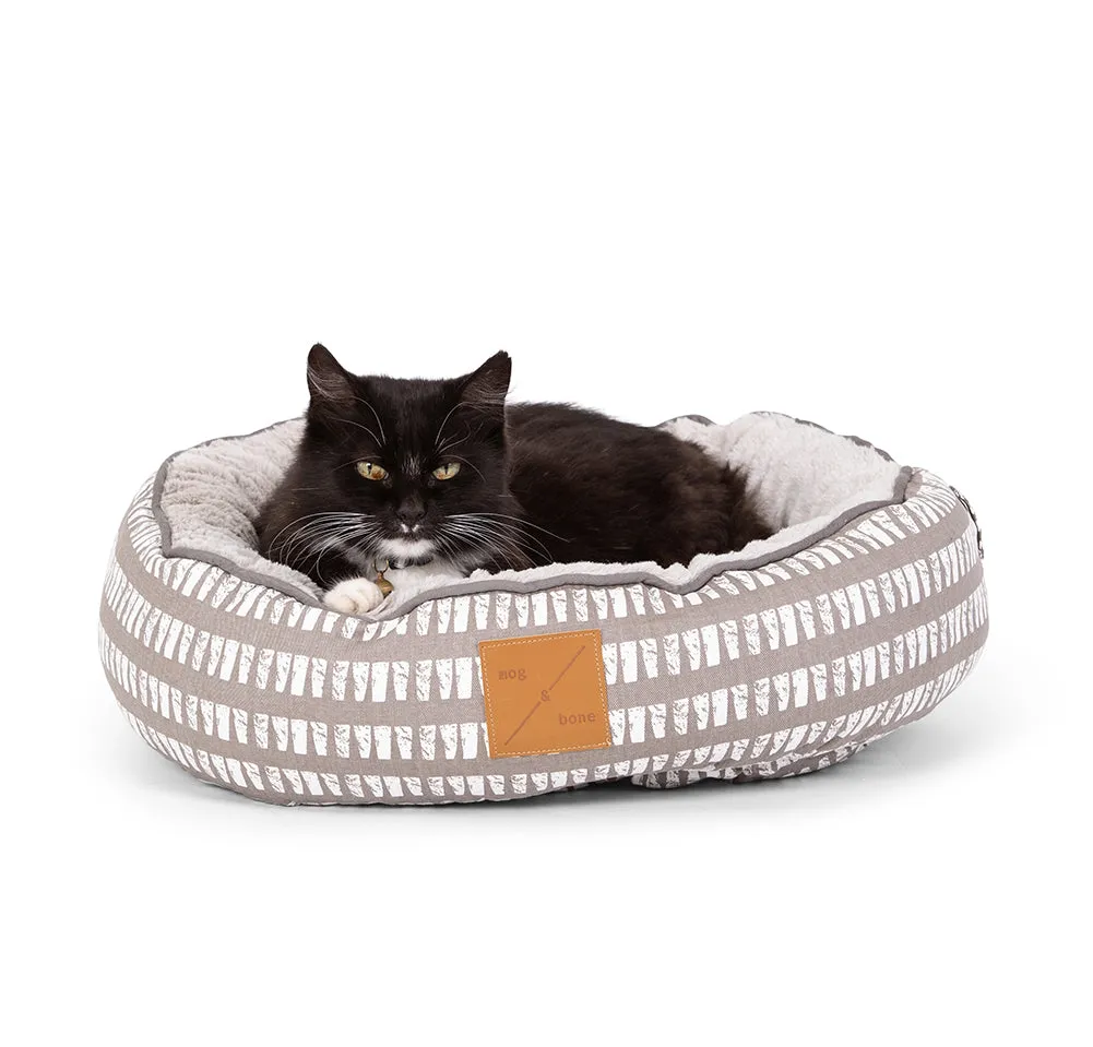 Cat Bed - Reversible - Latte Inverse Mosaic Print