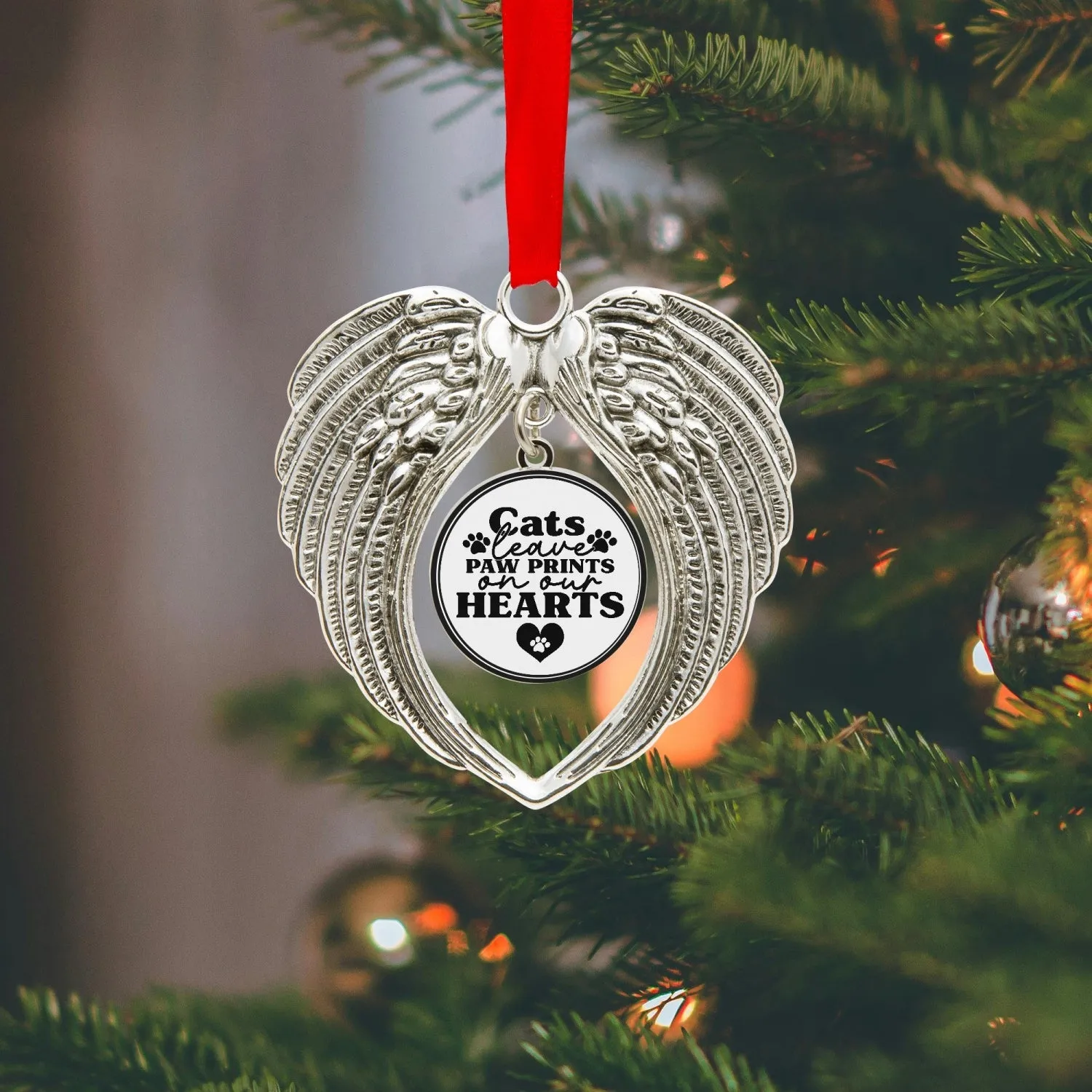 Cat Paws Wings Ornaments - Heart Shape