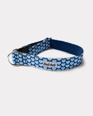 Charlie Hustle KC Heart Blue Dog Collar