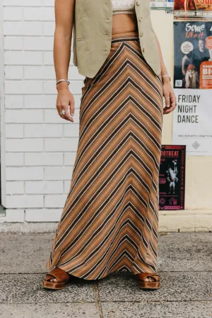 Clay - Striped Maxi Skirt