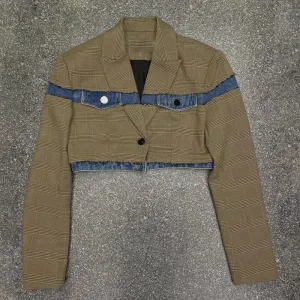 Colorblock Plaid Casual Jackets For Women Notched Collar Long Sleeve Patchwork Button Jacket Female Fashion