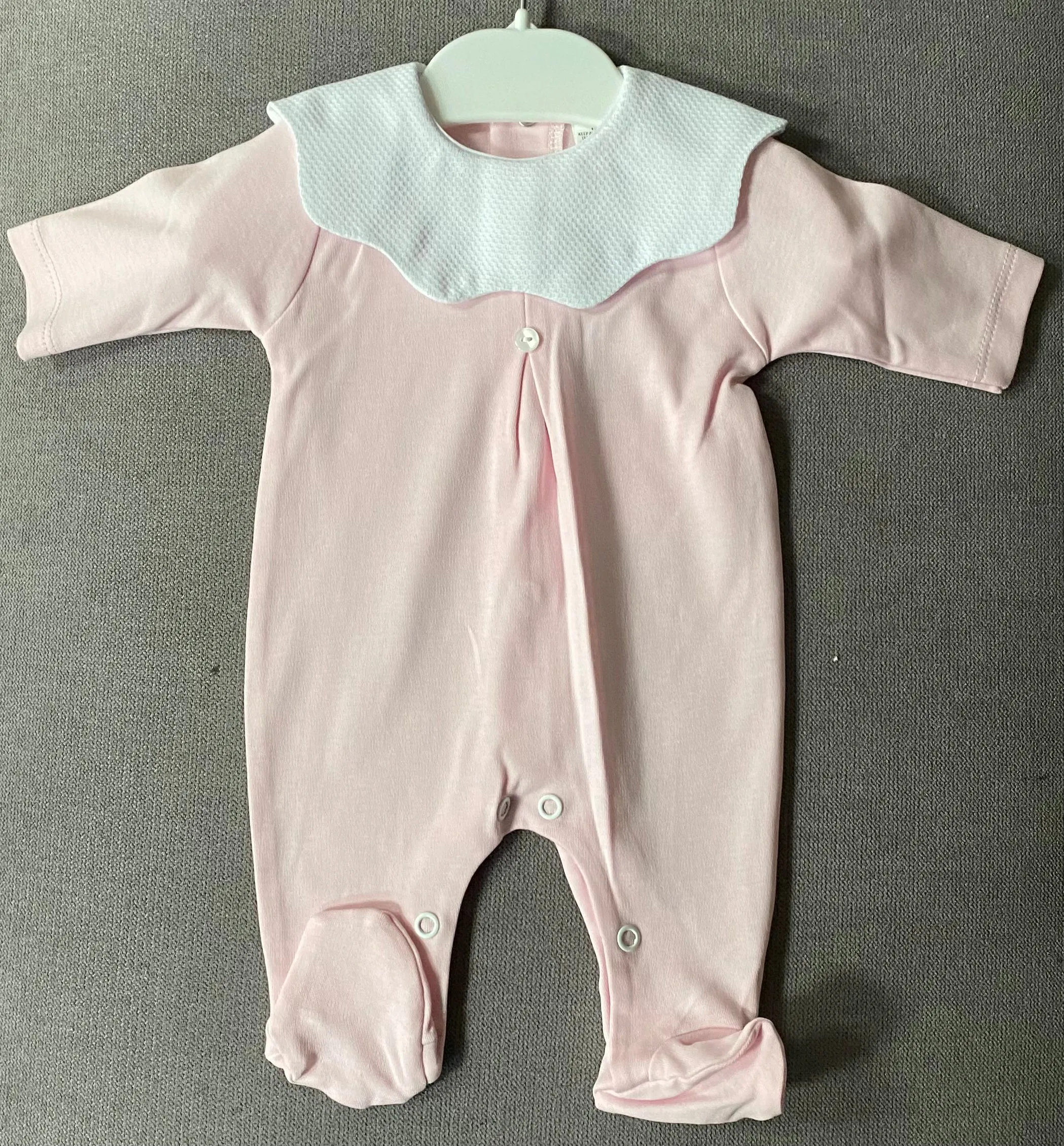 Cotton Babygrow with Scallop Collar - 4 Colours