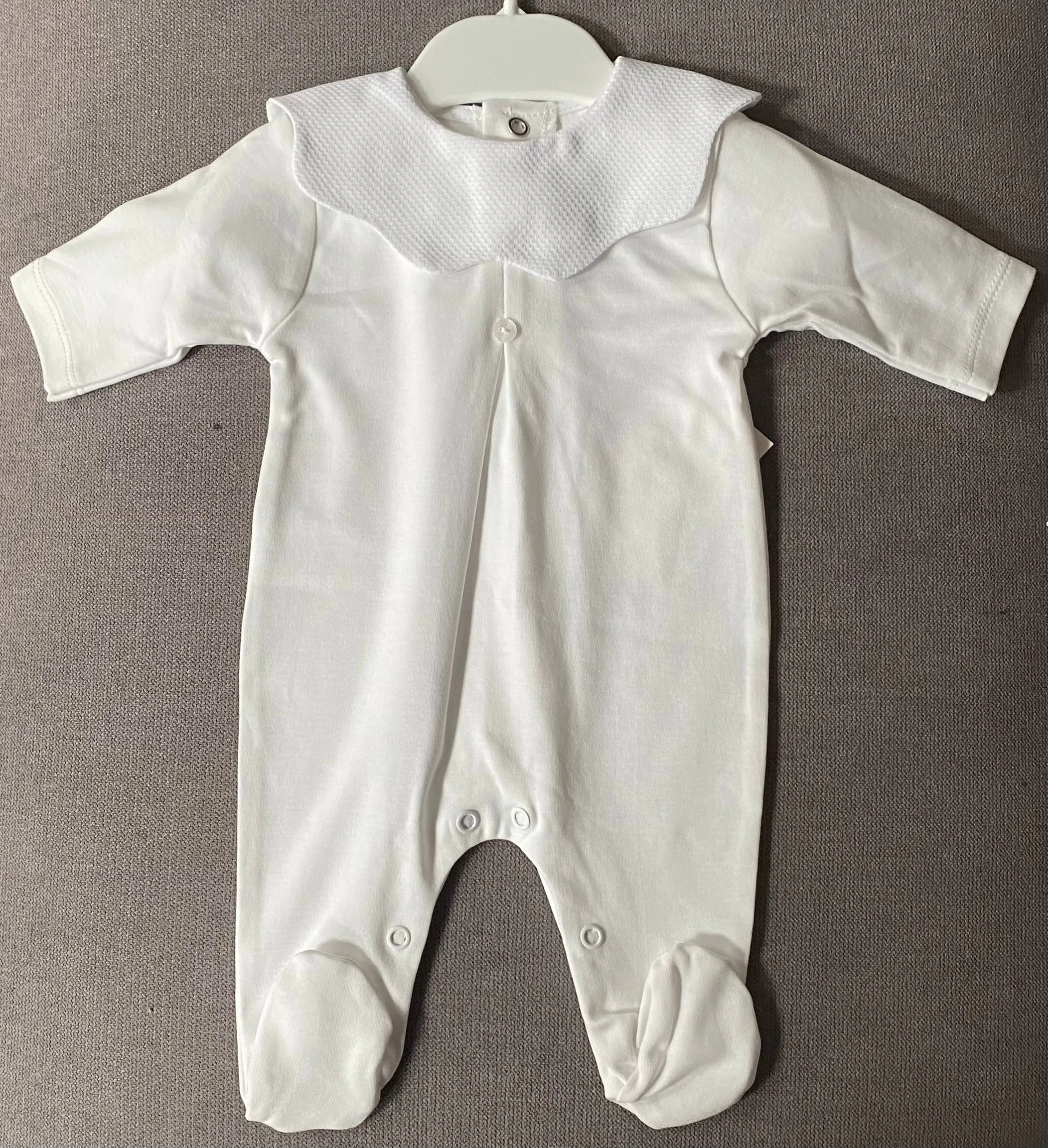 Cotton Babygrow with Scallop Collar - 4 Colours