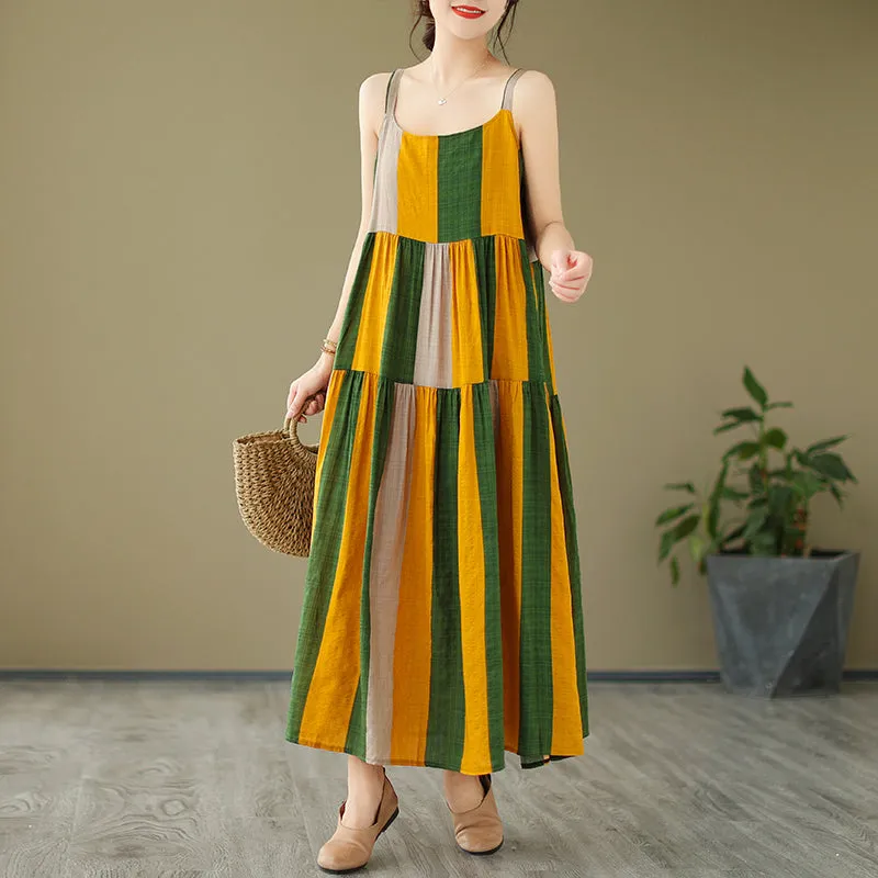 Cotton Linen Loose Plus Size Long Dress