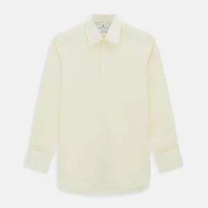 Cream Cotton Shirt with T&A Collar and Double Cuffs