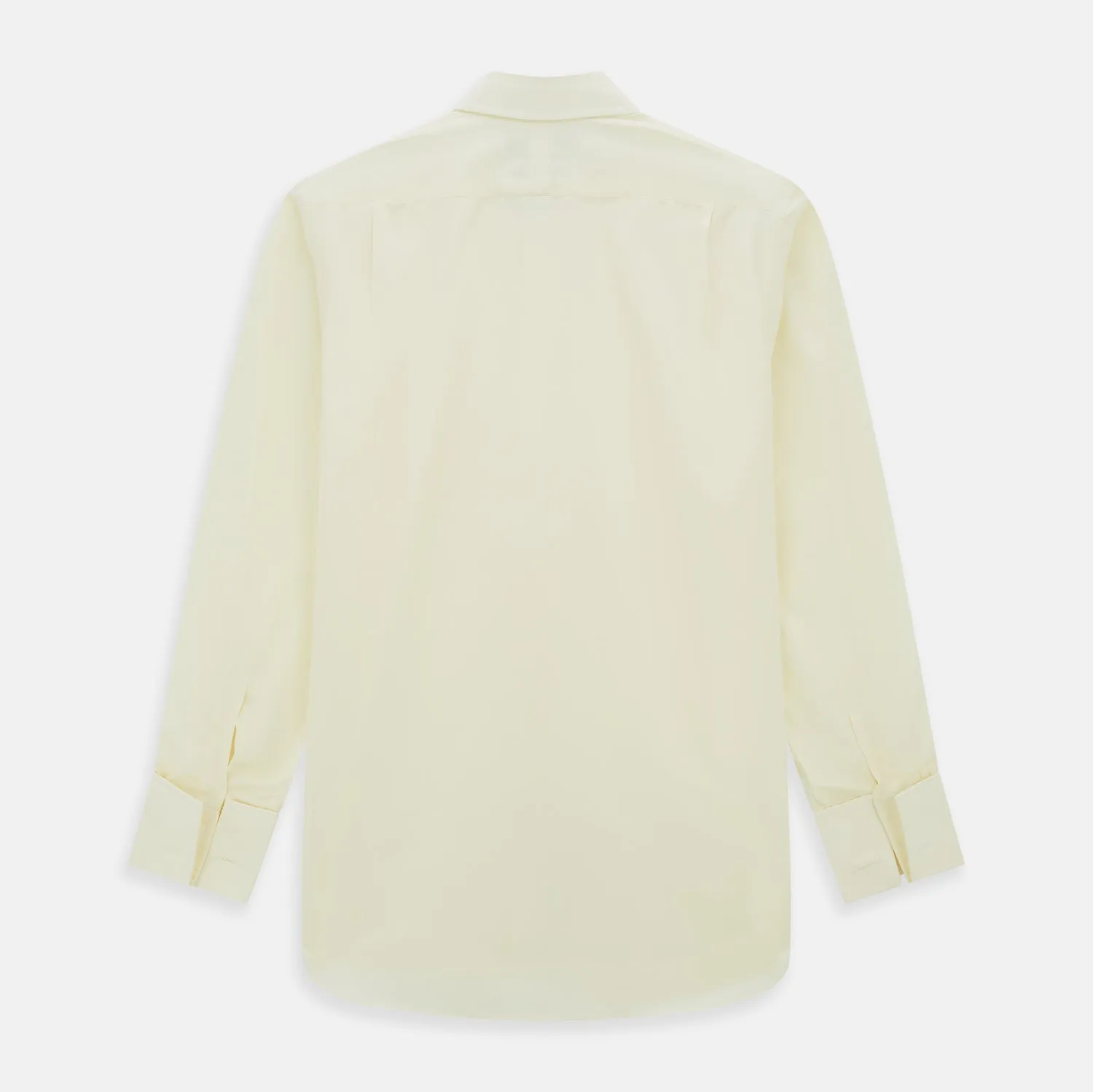 Cream Cotton Shirt with T&A Collar and Double Cuffs